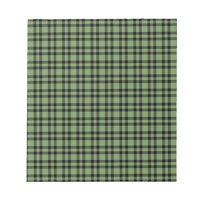 Green Black Plaid Pattern Notepad (Front)
