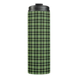 Green Black Plaid Pattern Thermal Tumbler