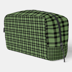 Green Black Plaid Pattern Toiletry Bag