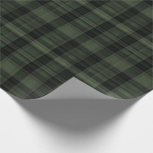 Green & Black Plaid Wrapping Paper (Corner)