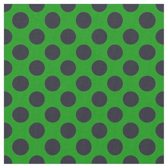 Green & Black Polka Dot Fabric (Close Up)