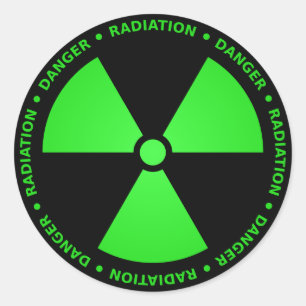 Green & Black Radiation Symbol Sticker
