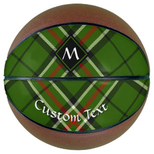 Green, Black, Red and White Tartan Basketball