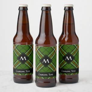 Green, Black, Red and White Tartan Beer Bottle Label
