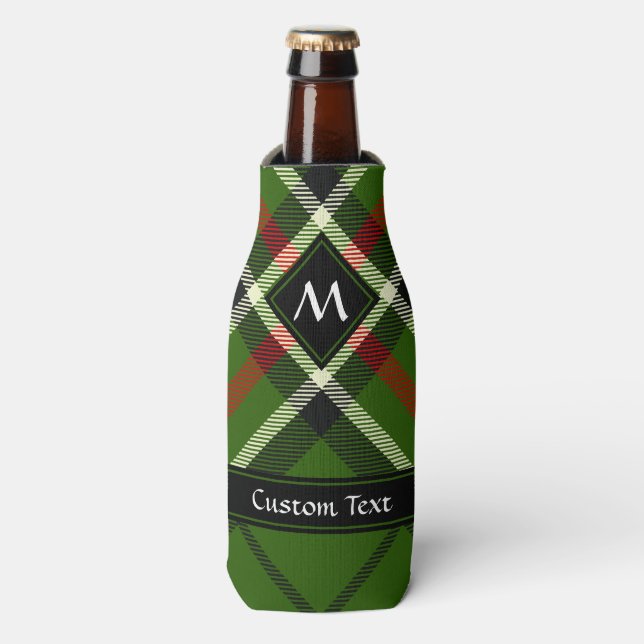 Green, Black, Red and White Tartan Bottle Cooler (Bottle Front)