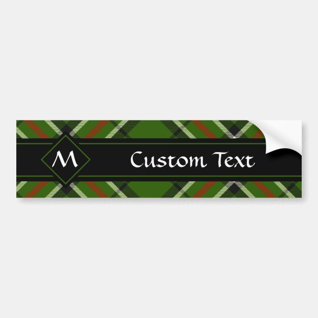 Green, Black, Red and White Tartan Bumper Sticker (Front)