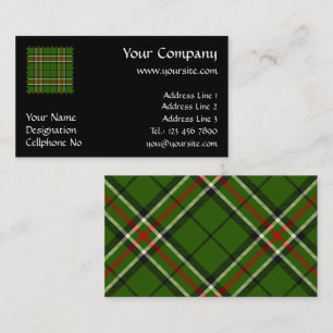 Green, Black, Red and White Tartan Business Card