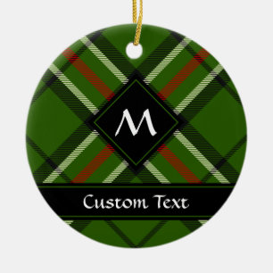 Green, Black, Red and White Tartan Ceramic Tree Decoration