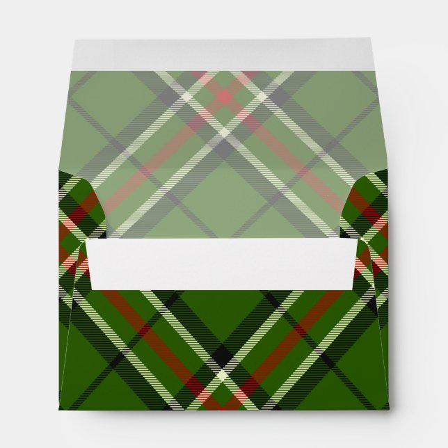 Green, Black, Red and White Tartan Envelope (Back (Bottom))