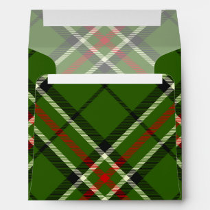 Green, Black, Red and White Tartan Envelope