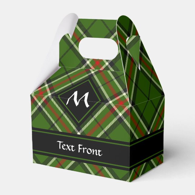 Green, Black, Red and White Tartan Favour Box (Front Side)