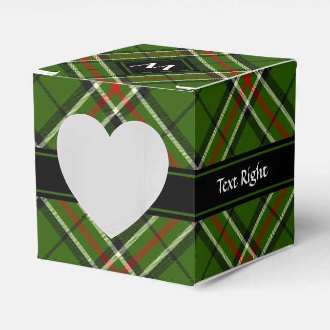 Green, Black, Red and White Tartan Favour Box (Front Side)
