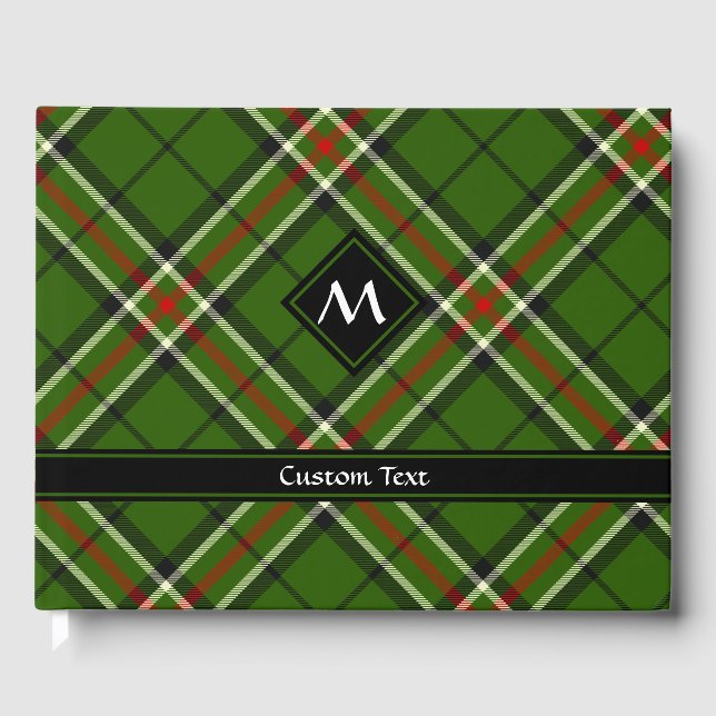Green, Black, Red and White Tartan Guest Book (Front)