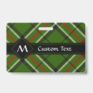 Green, Black, Red and White Tartan ID Badge