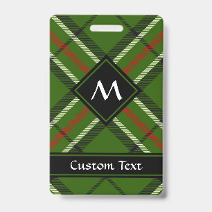 Green, Black, Red and White Tartan ID Badge