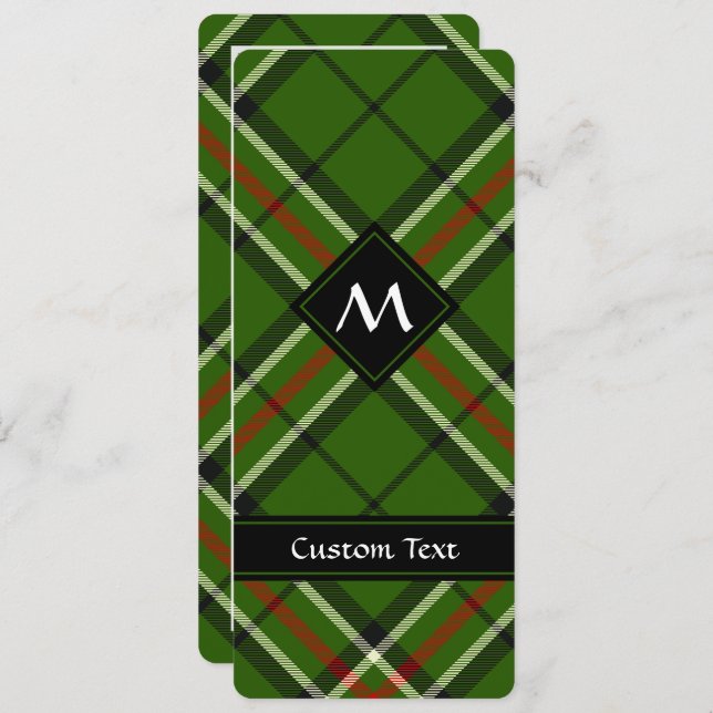 Green, Black, Red and White Tartan Invitation (Front/Back)