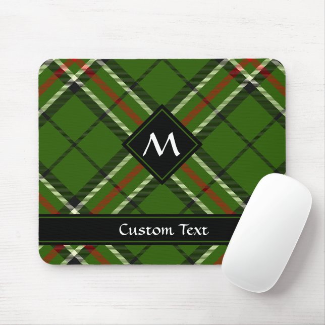 Green, Black, Red and White Tartan Mouse Mat (With Mouse)