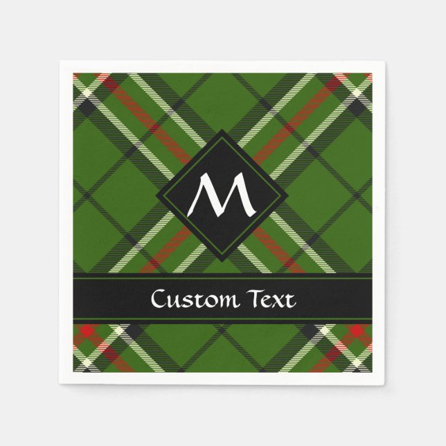 Green, Black, Red and White Tartan Napkin (Front)