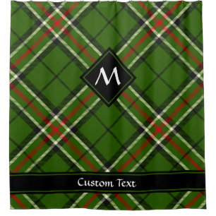 Green, Black, Red and White Tartan Shower Curtain