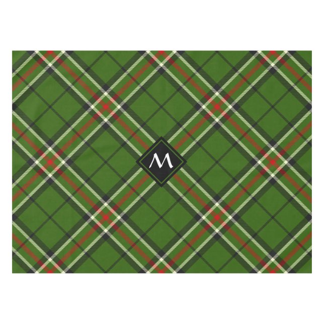 Green, Black, Red and White Tartan Tablecloth (Front (Horizontal))