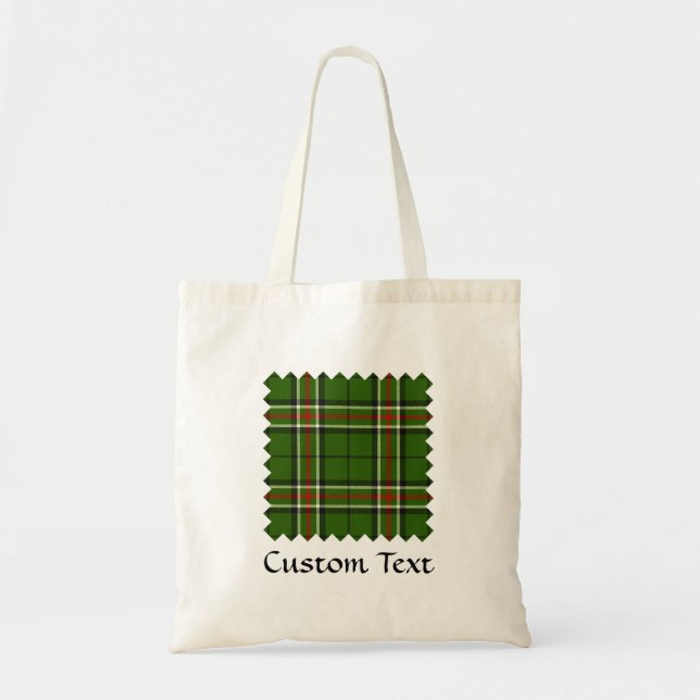 Green, Black, Red and White Tartan Tote Bag (Front)
