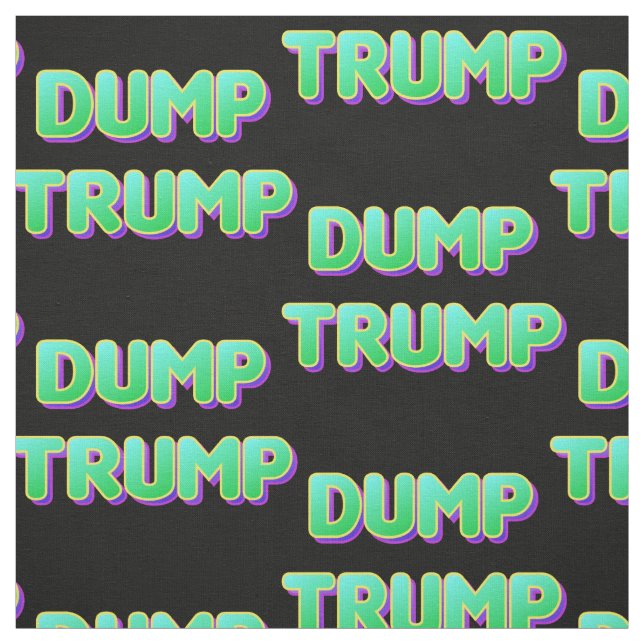 Green Black Retro Dump Trump Fabric (Swatch)