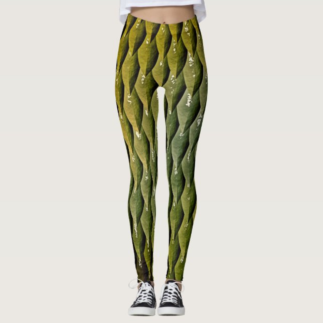 Green Black Snake Scales Leggings (Front)