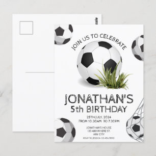 Green Black Soccer Birthday  Postcard