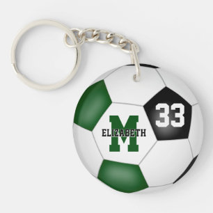 green black soccer club colours girls boys key ring
