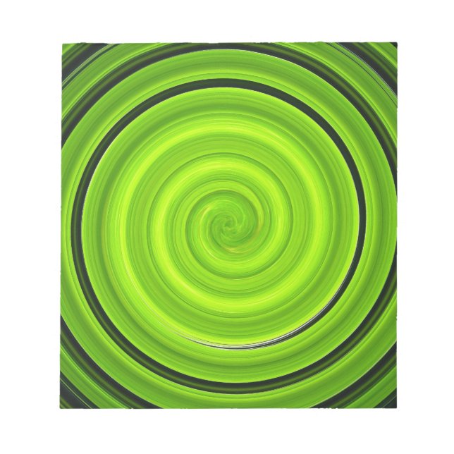 Green-black spiral pattern notepad (Front)