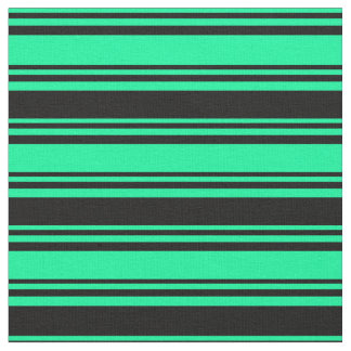 Green & Black Striped Pattern Fabric