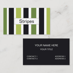 Green Black Stripes Business Card