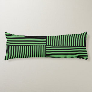Green Black Stripes Pattern Body Cushion