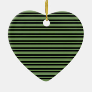 Green Black Stripes Pattern Ceramic Tree Decoration