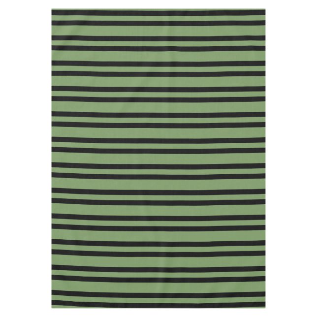 Green Black Stripes Pattern Tablecloth (Front)