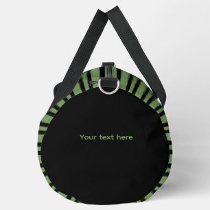 Green Black Stripes Personalize Pattern Large Duffle Bag