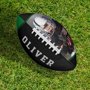 Green Black Stripes Player's Name Photo  American Football