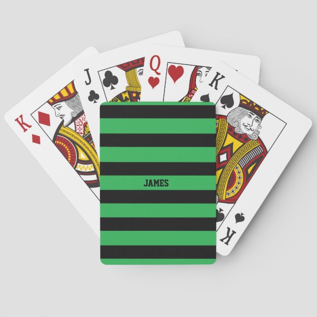 green black stripes playing cards (Back)