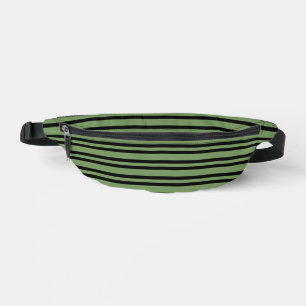 Green Black Stripes Seamless Pattern Bum Bags