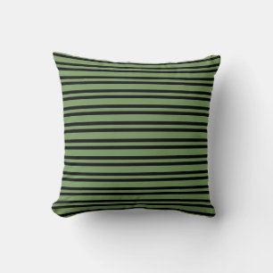 Green Black Stripes Seamless Pattern Cushion