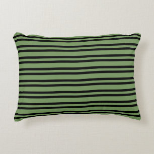 Green Black Stripes Seamless Pattern Decorative Cushion