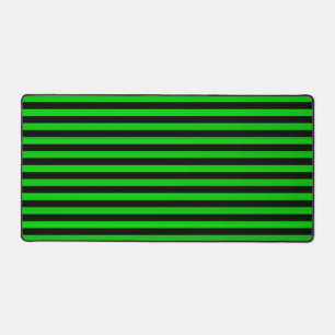 Green Black Stripes Seamless Pattern Desk Mat