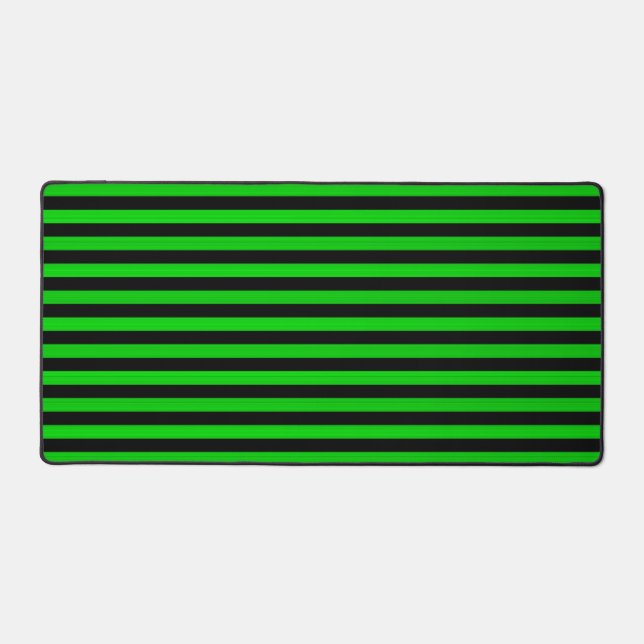 Green Black Stripes Seamless Pattern Desk Mat (Front)