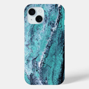 Green Black Swirl Case-Mate iPhone 15 Case