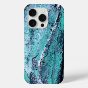 Green Black Swirl iPhone 15 Pro Case