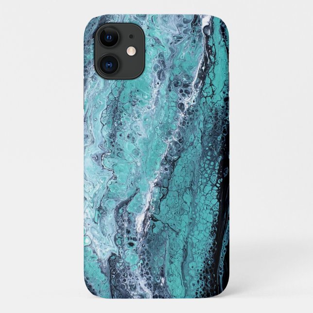 Green Black Swirl Case-Mate iPhone Case (Back)