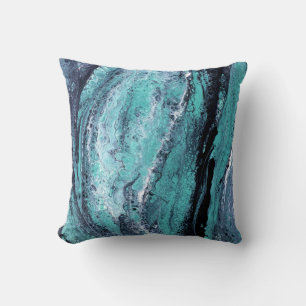 Green Black Swirl Cushion