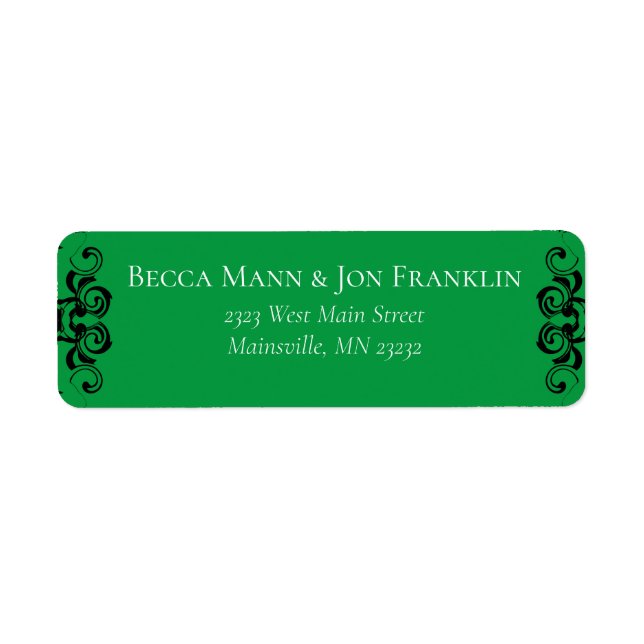 Green & Black Swirl Gothic Wedding (Front)