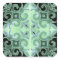 Green Black Swirl Inspired by Portuguese Azulejos