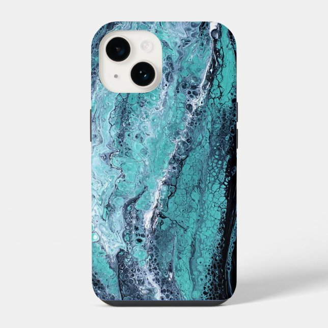 Green Black Swirl iPhone Case (Back)